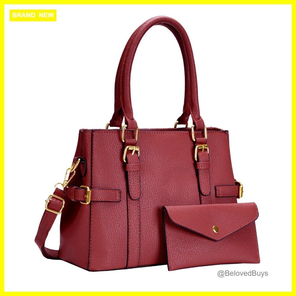 Large Capacity PU Leather Top Handle Satchel Bag with Removable Strap